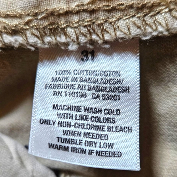 Aeropostale Mens Cargo Shorts 31” Y2K Beige Button Drawstring Distressed Baggy - Picture 9 of 10